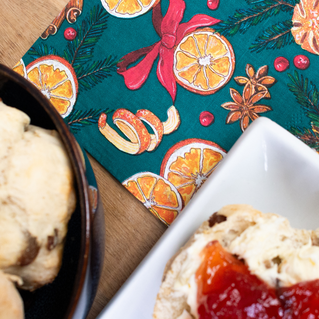 Orange & Cinnamon Festive Paper Napkins
