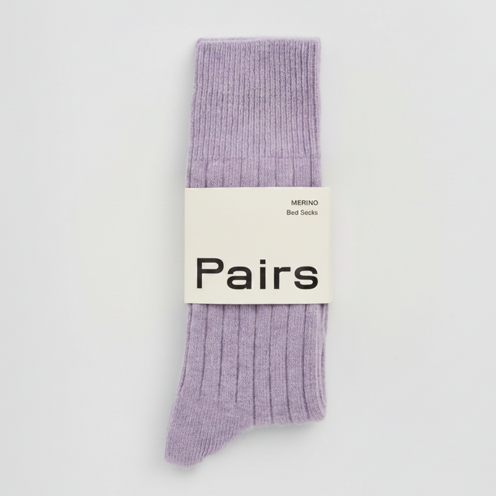 Merino Bed Socks in Parma Violet