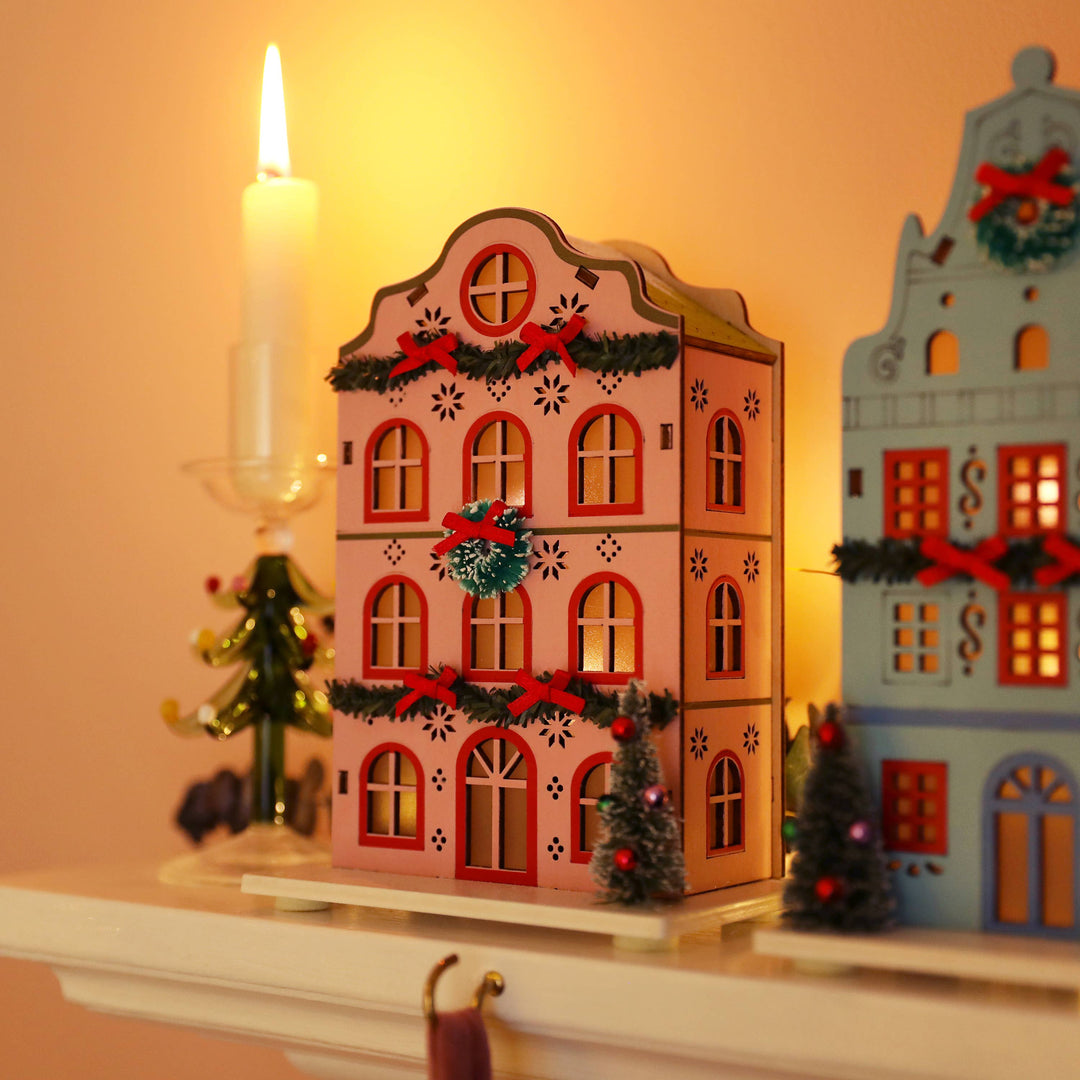Pink Festive Light Up House