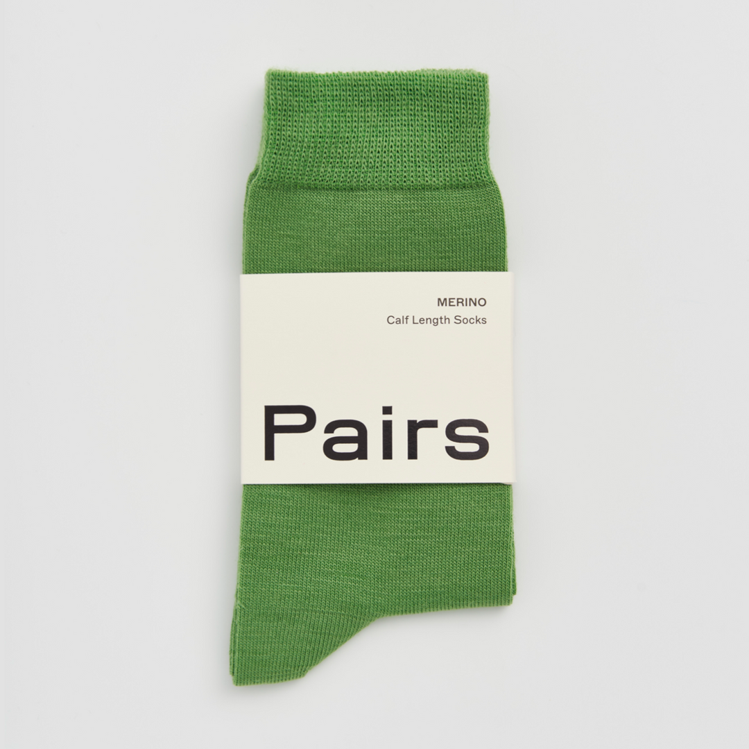 Pairs Grass Green Merino Socks