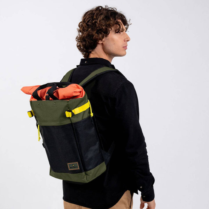 Adventurer 100% Recycled Backpack - Khaki & Orange