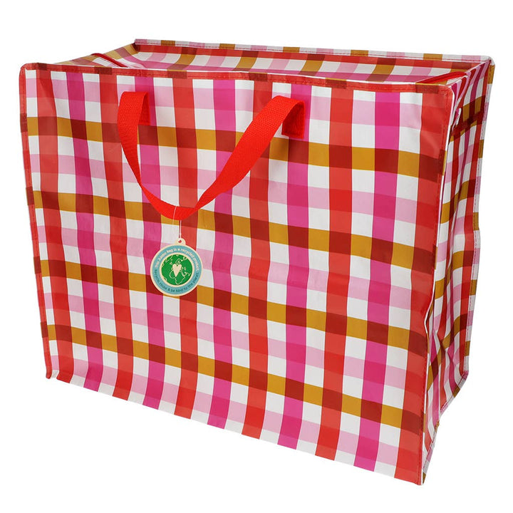 Jumbo storage bag in Pink Gingham