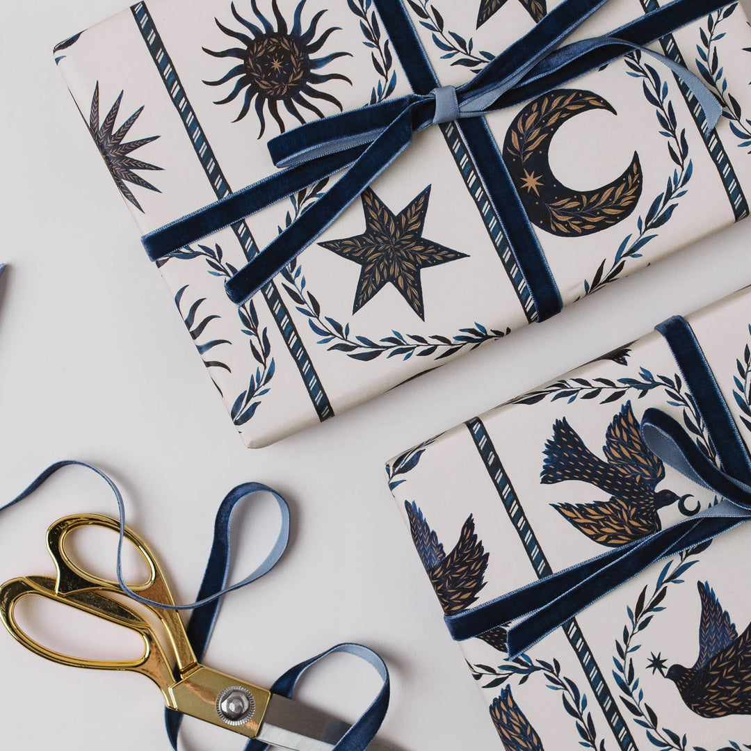 Blue Celestial Gift Wrap Sheet