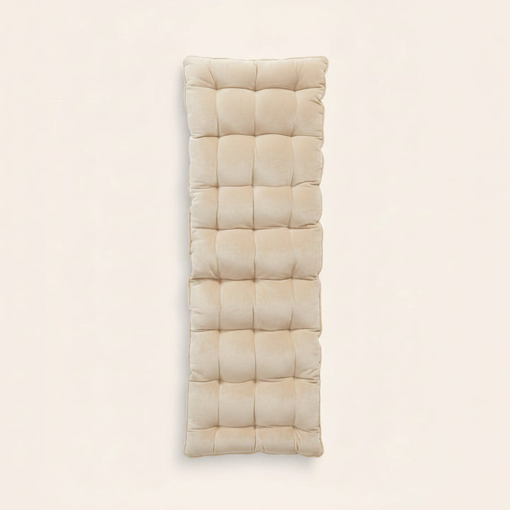 Velvet Bench Seat Cushion in Butter