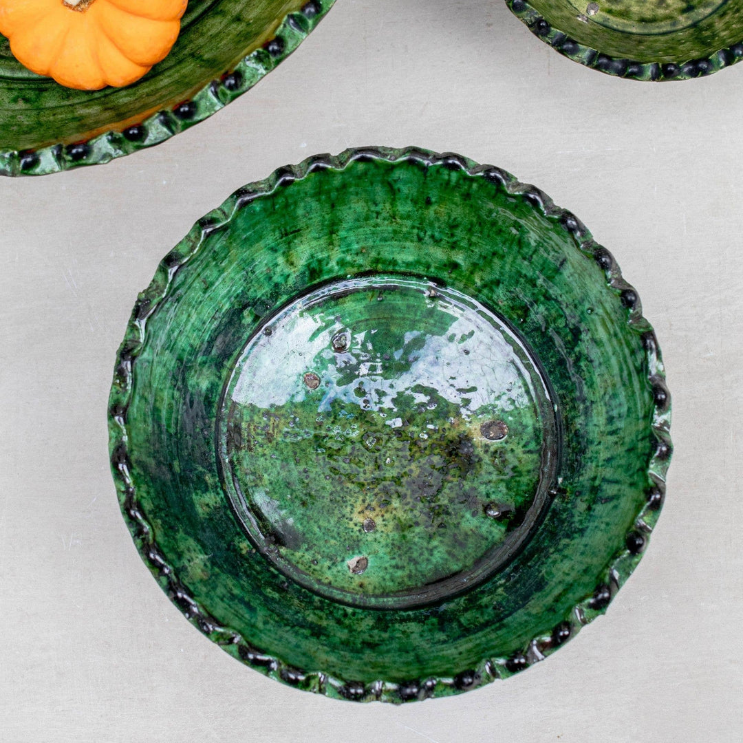 Tamegroute Green Pedestal Bowls
