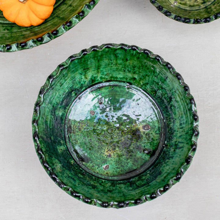 Tamegroute Green Pedestal Bowls