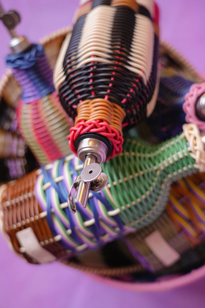 Woven Oil Pourer - Yellow and Lilac
