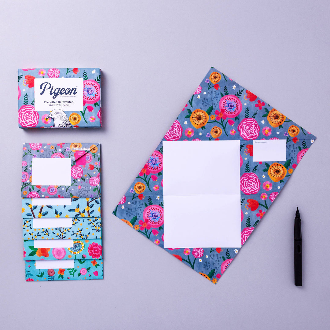 Wildflower Pigeon Folding Letter  Set - Pack of 6