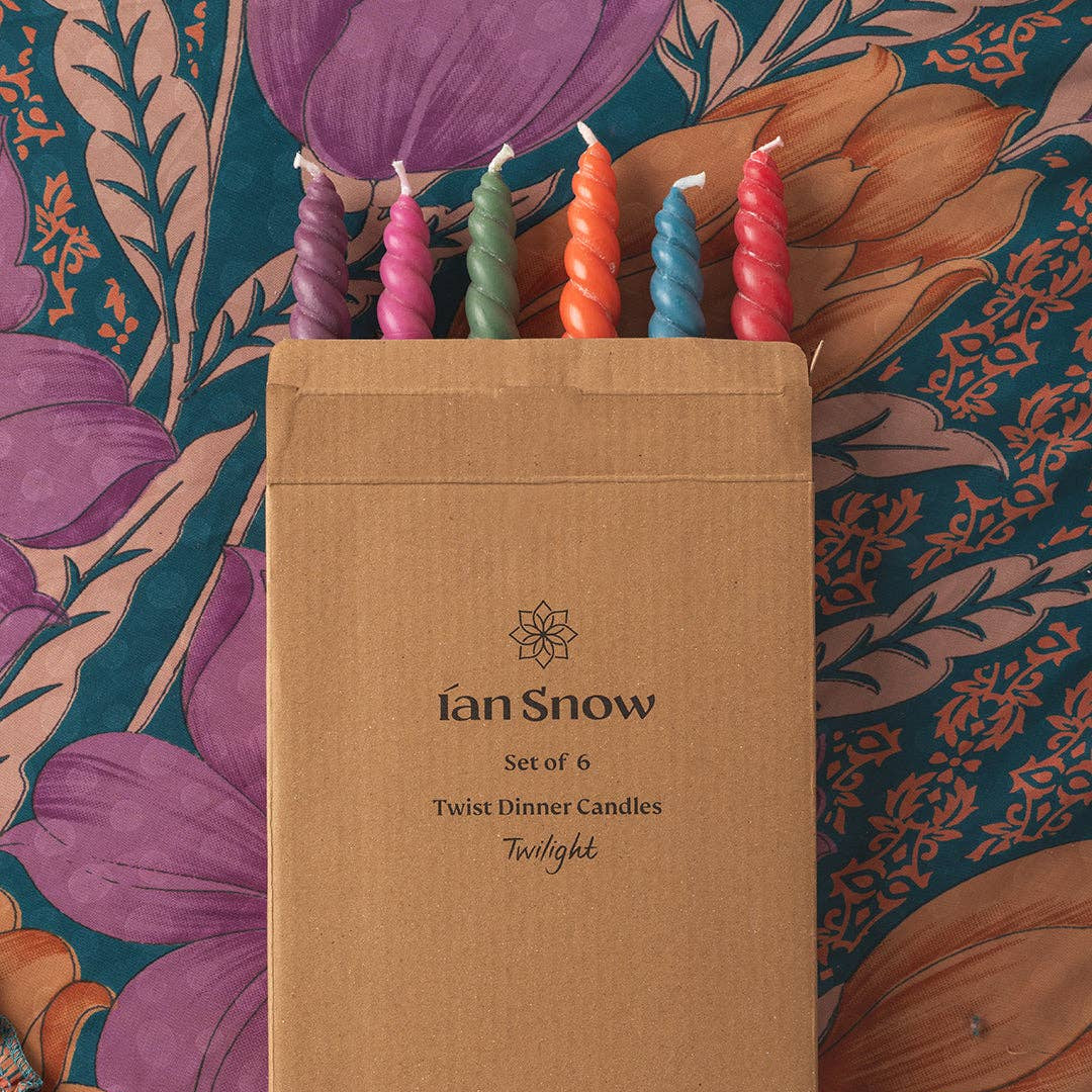 'Twilight' Set of Six Twisted Dinner Candles