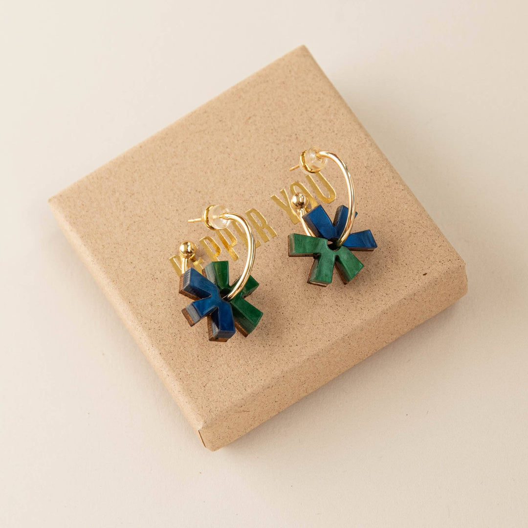 Pinwheel Colourful Hoop Earrings