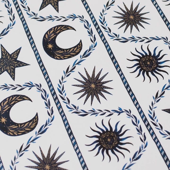 Blue Celestial Gift Wrap Sheet