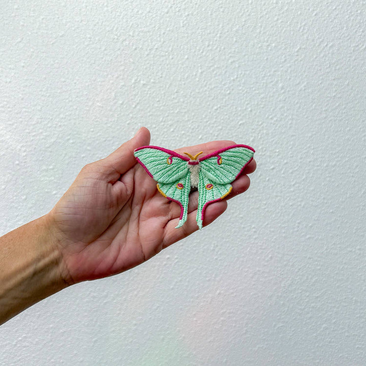 Luna Moth Embroidered Brooch