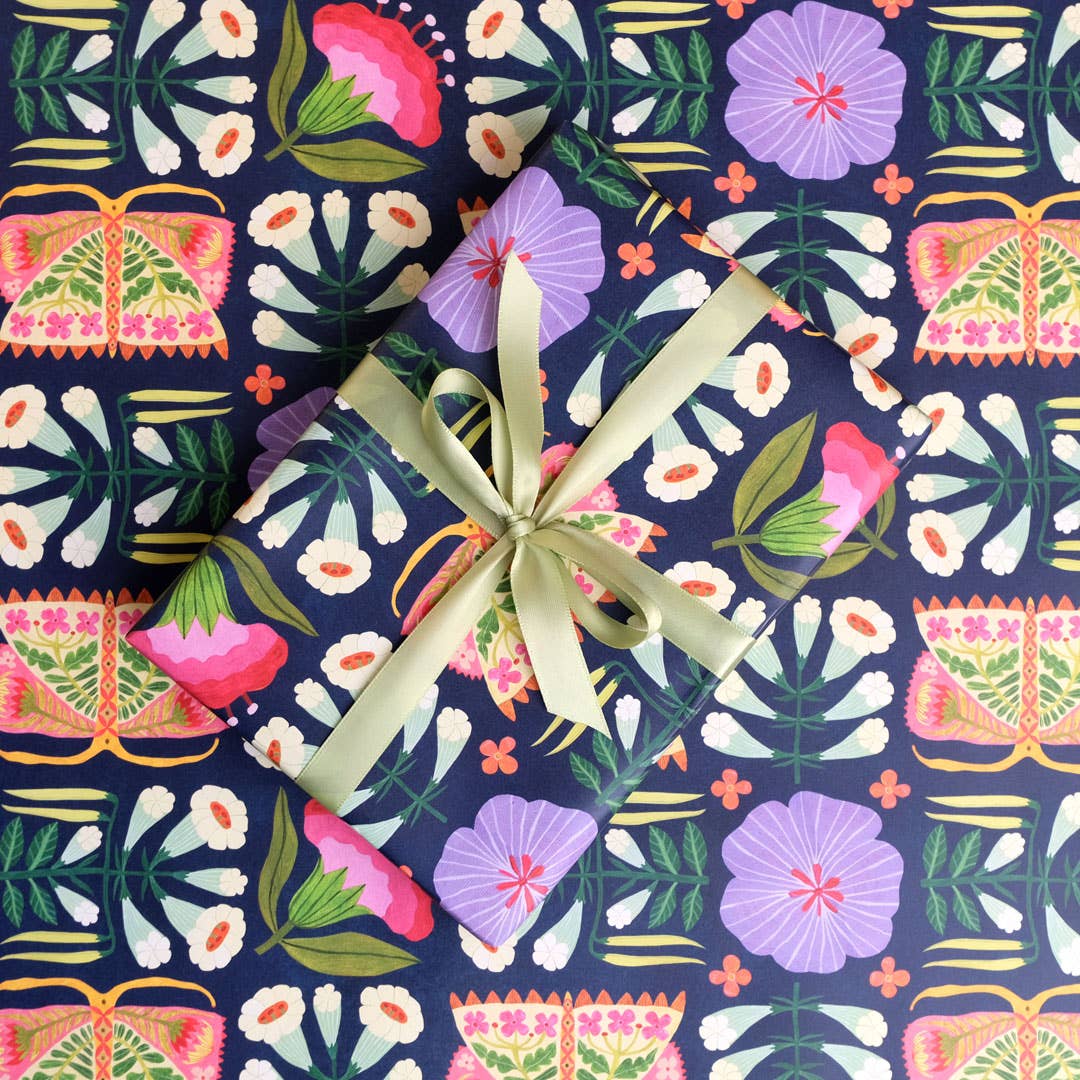 Folk Meadow Wrapping Paper Sheet