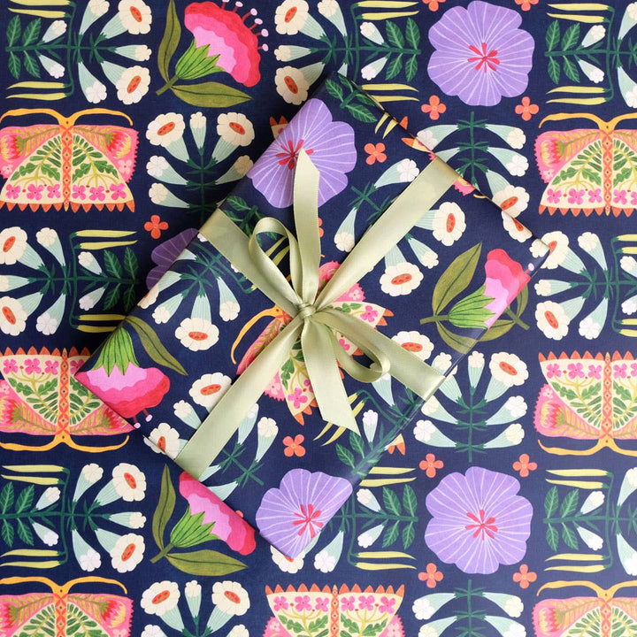 Folk Meadow Wrapping Paper Sheet
