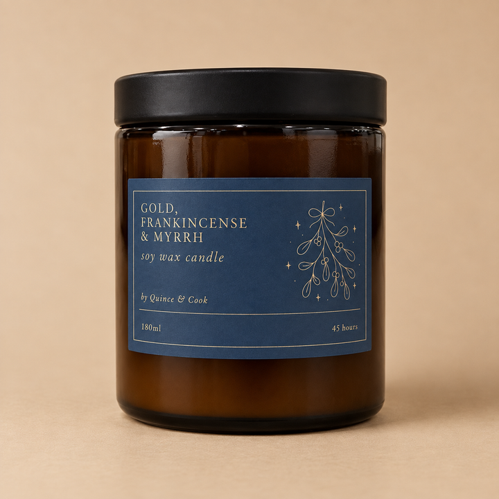Festive Candle - Gold, Frankincense & Myrrh