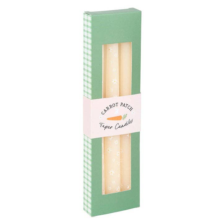Set of 3 White Daisy Taper Candles