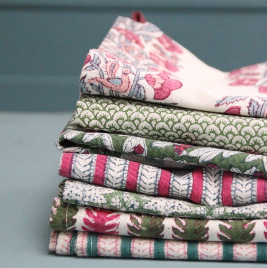 Blockprint Nightingale Dishcloth
