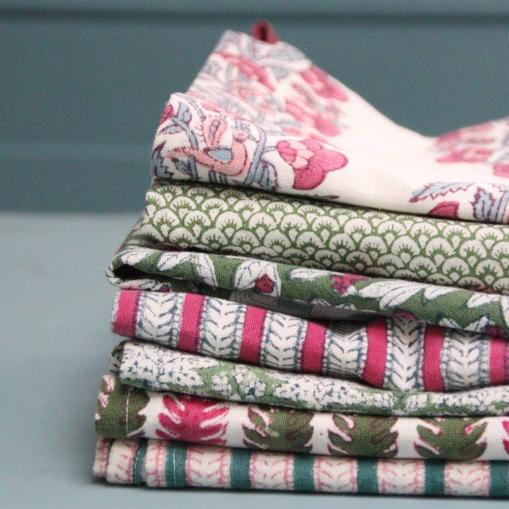 Blockprint Nightingale Dishcloth
