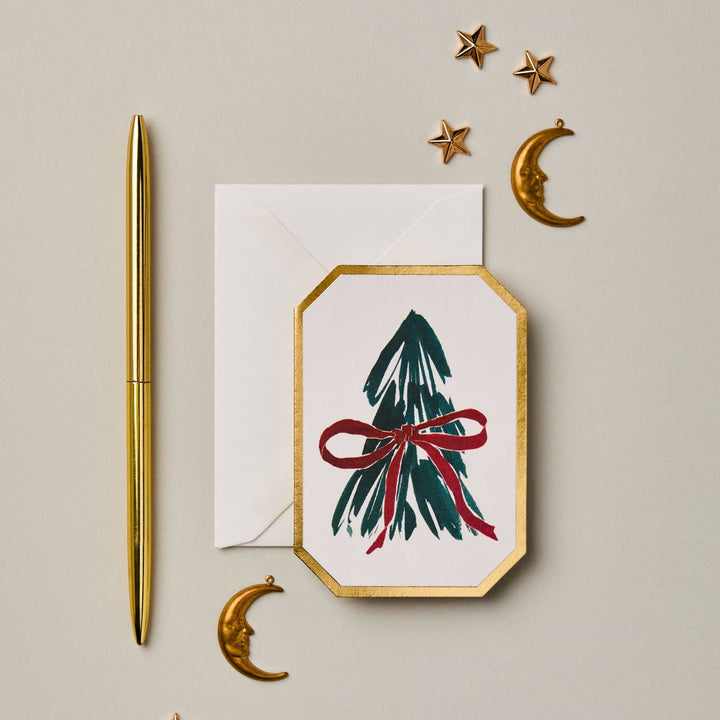 Christmas Tree Botanical Die Cut Mini Card