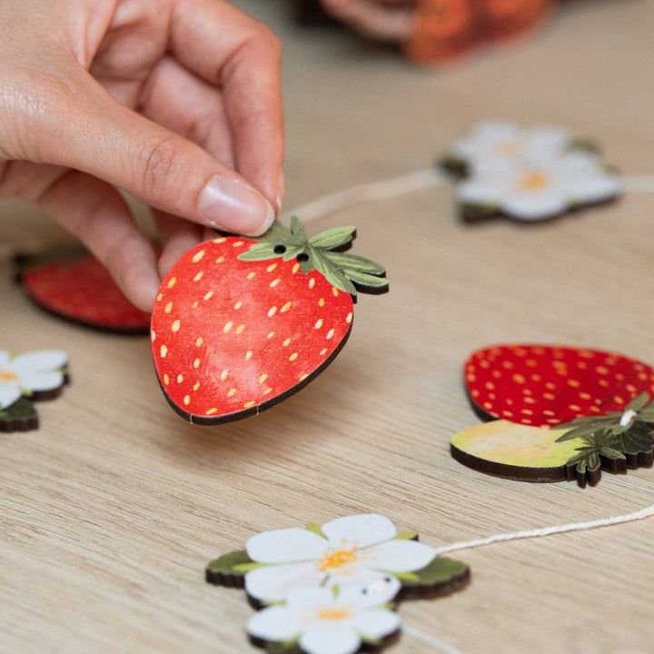 Wild Strawberry Wooden Garland