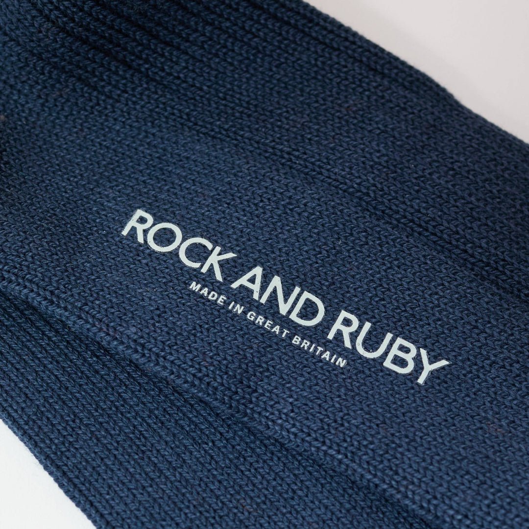 Indigo Orange Woody Cotton Socks