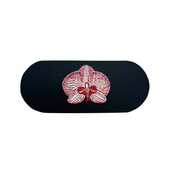 Orchid Embroidered Brooch - White Phalaenopsis