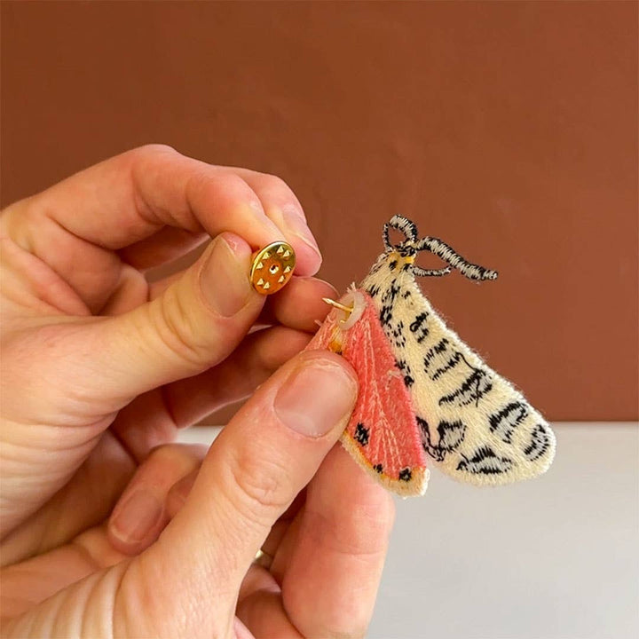 Tiger Moth Embroidered Brooch