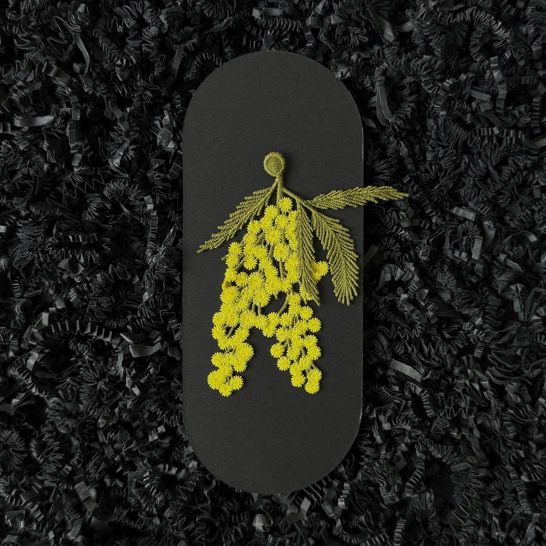 Mimosa Embroidered Brooch
