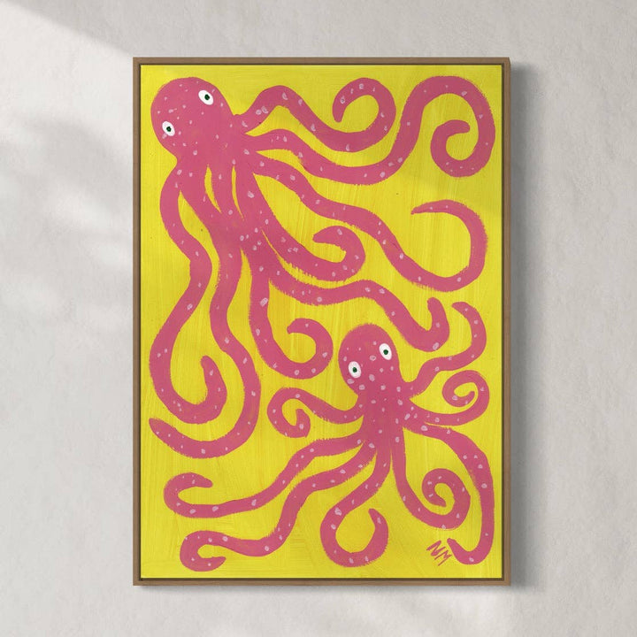 Pink Octopus Art Print A3