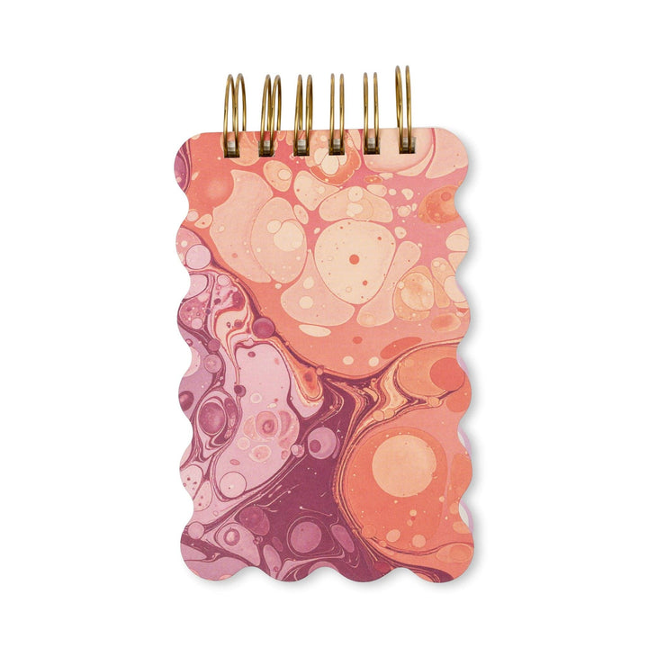 Cherry Peach Marble Wavy Notepad