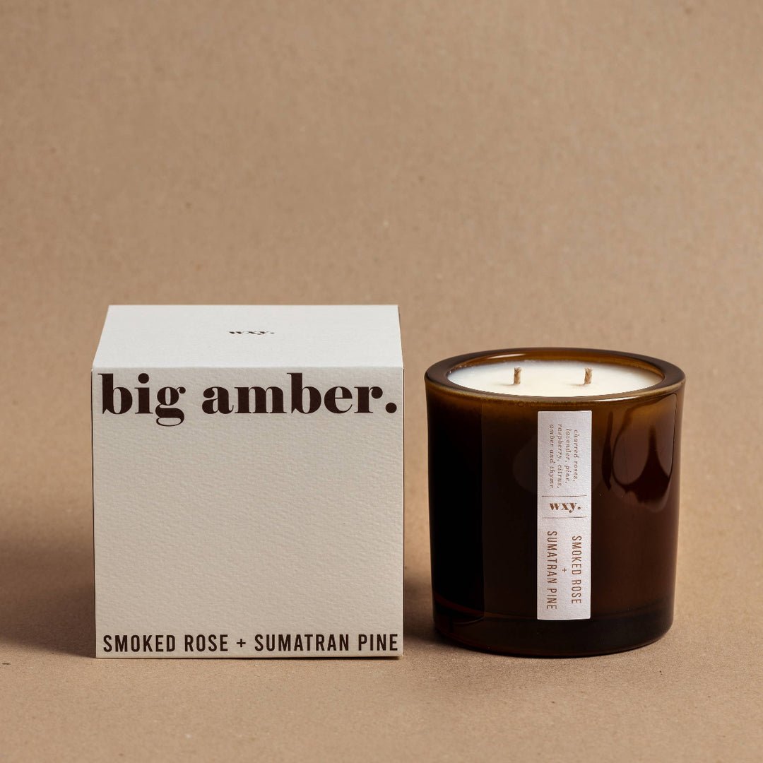 Big Amber Smoked Rose & Sumatran Pine Candle