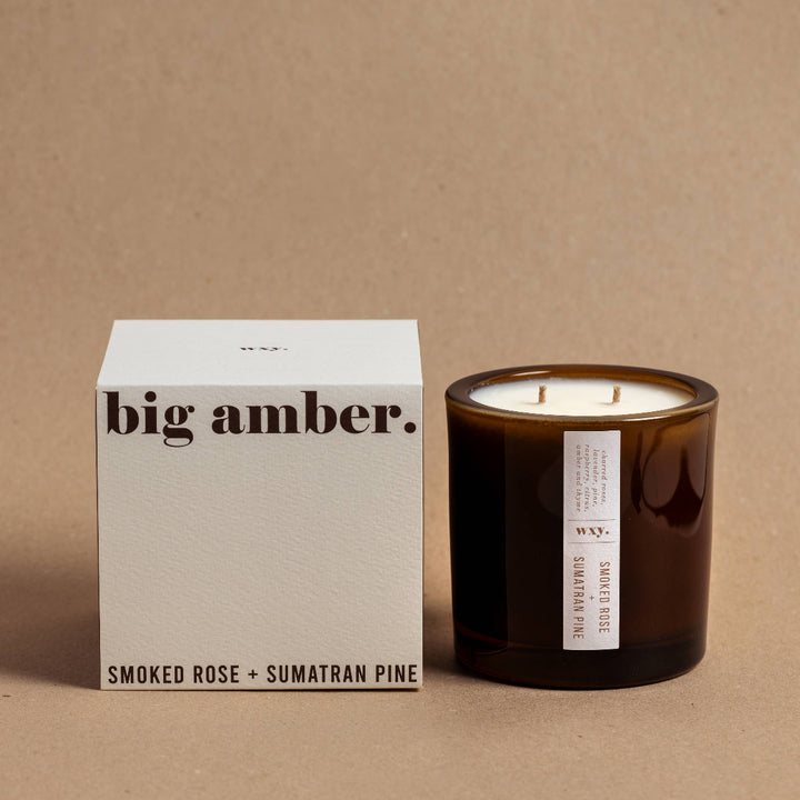Big Amber Smoked Rose & Sumatran Pine Candle