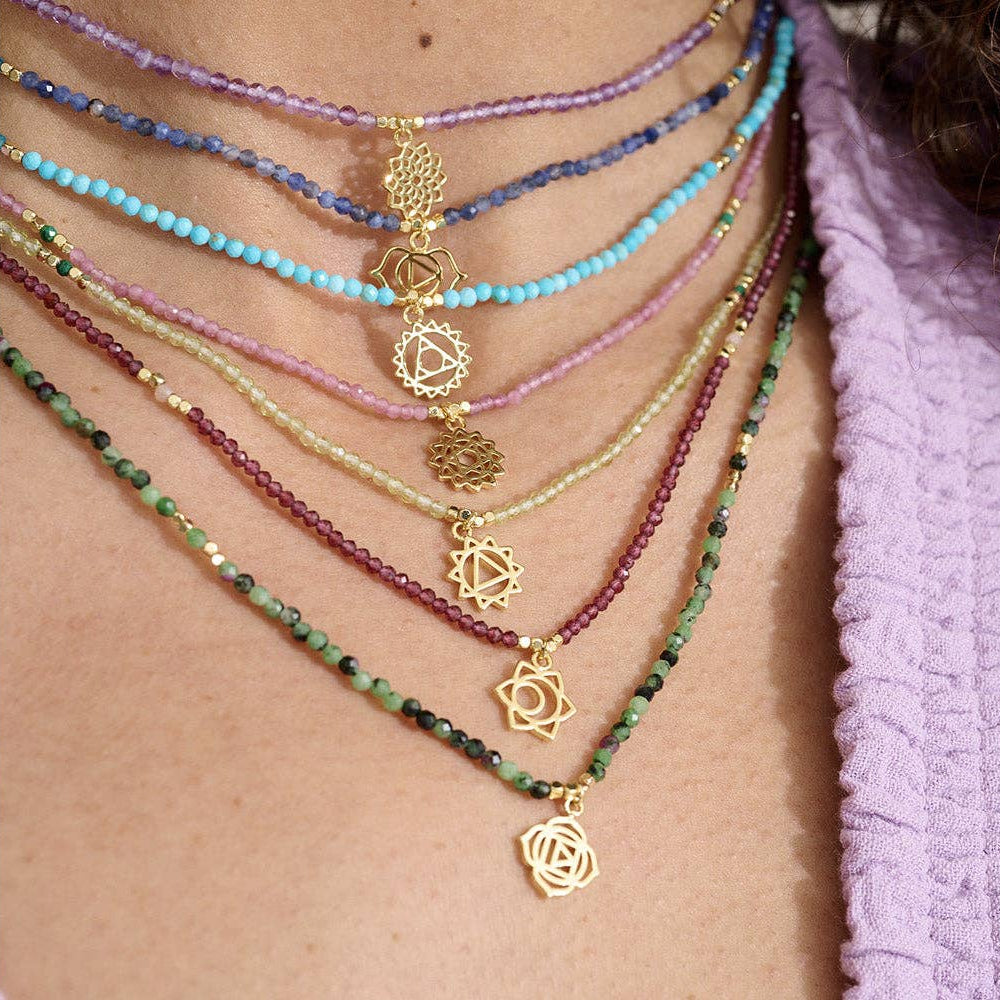 Peridot & Malachite Solar Plexus Chakra Necklace