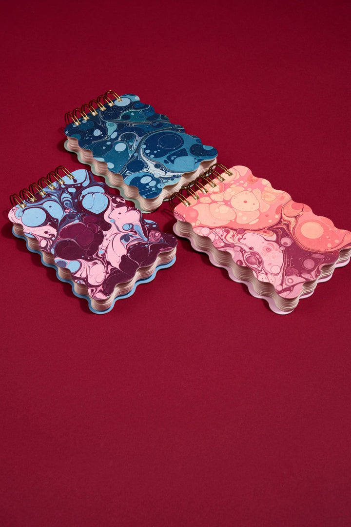 Cherry Peach Marble Wavy Notepad