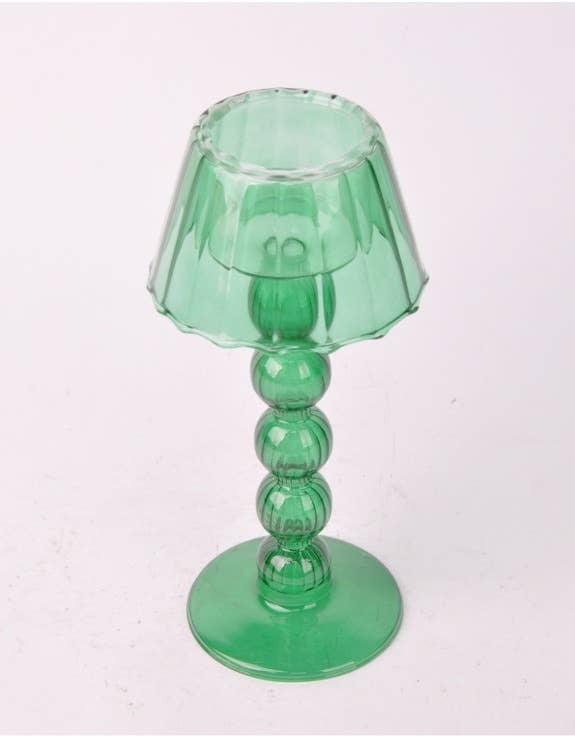 Dark Green Glass Tealight Lamp