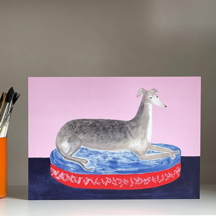 Whippet Greyhound Dog Card