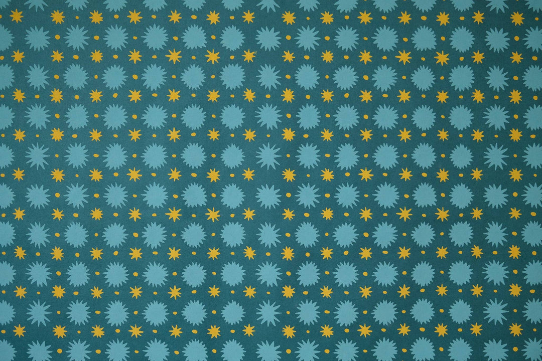 Teal Stars Wrapping Paper