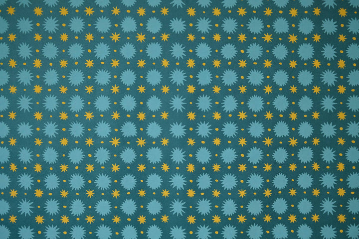 Teal Stars Wrapping Paper