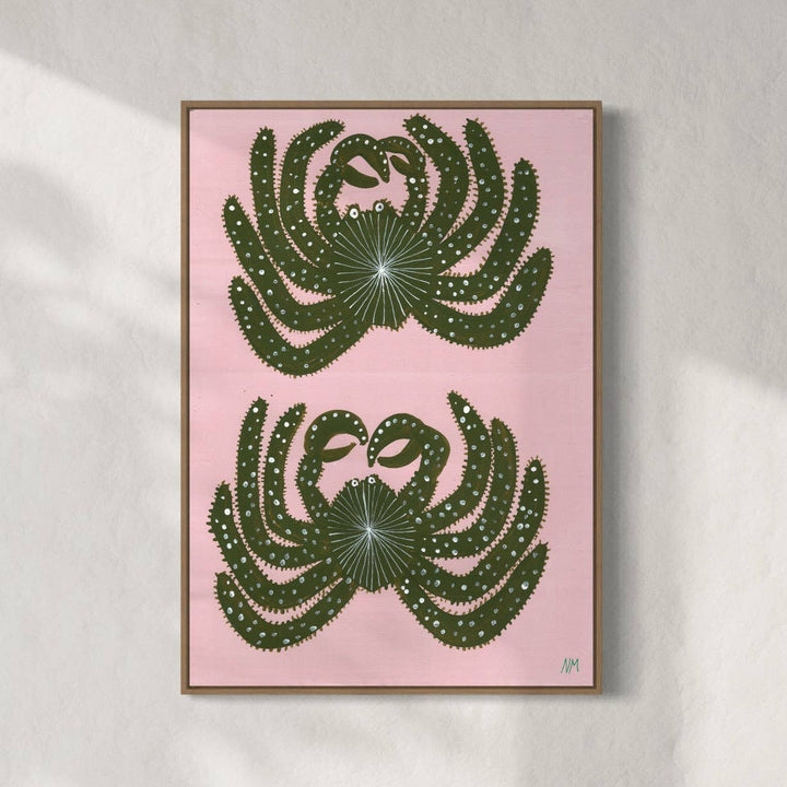 Two Green Crabs Art Print A3