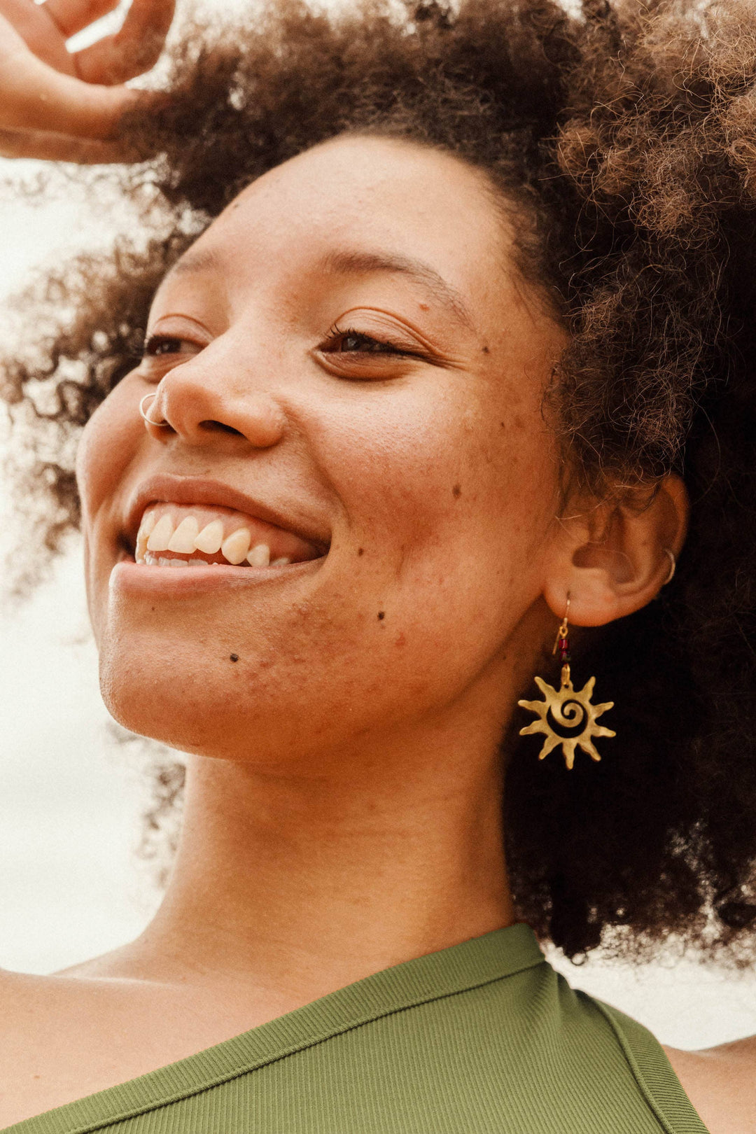 Brass Swirl Sol Earrings