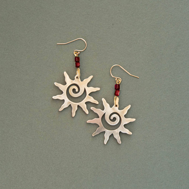 Brass Swirl Sol Earrings