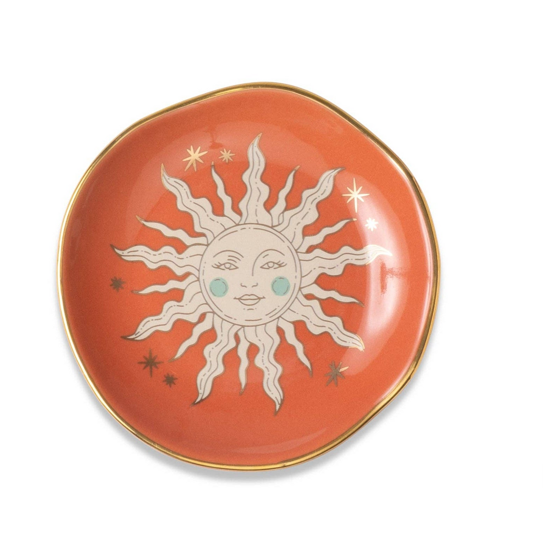 Celestial Ceramic Trinket Dish - Terracotta Sun