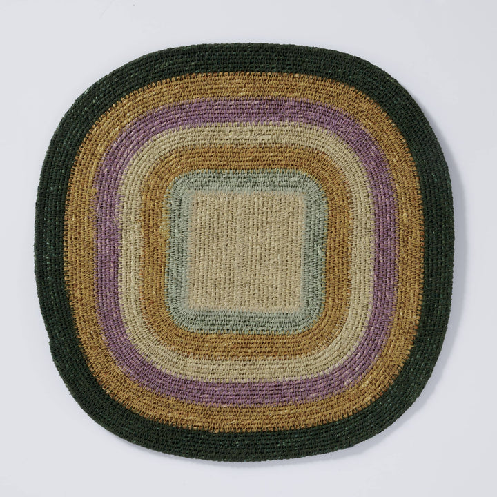 Raffia Placemat - Boho Khaki Mix