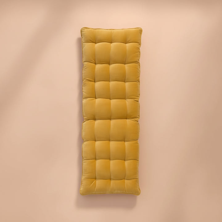 Velvet Bench Seat Cushion in Mustard