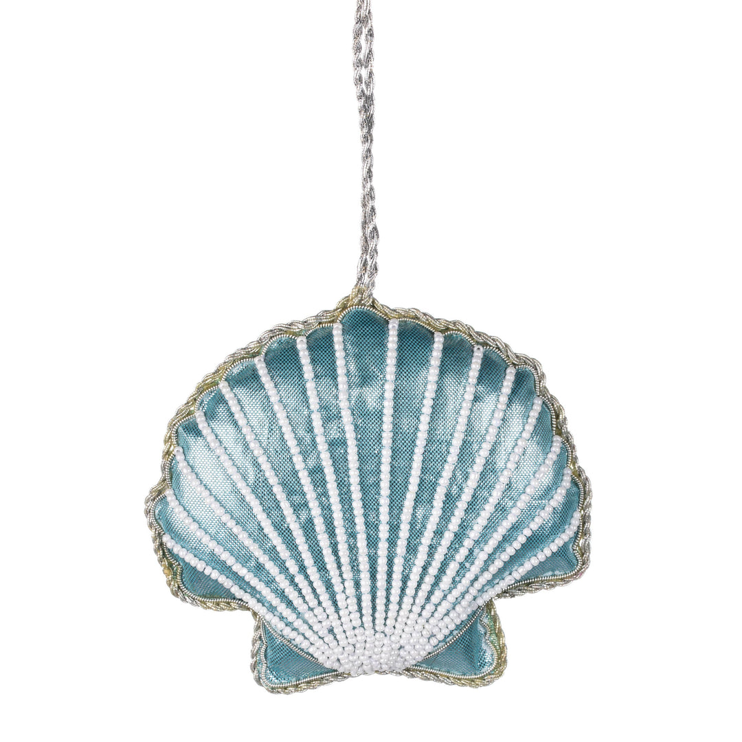 Beaded Blue Scallop Decoration
