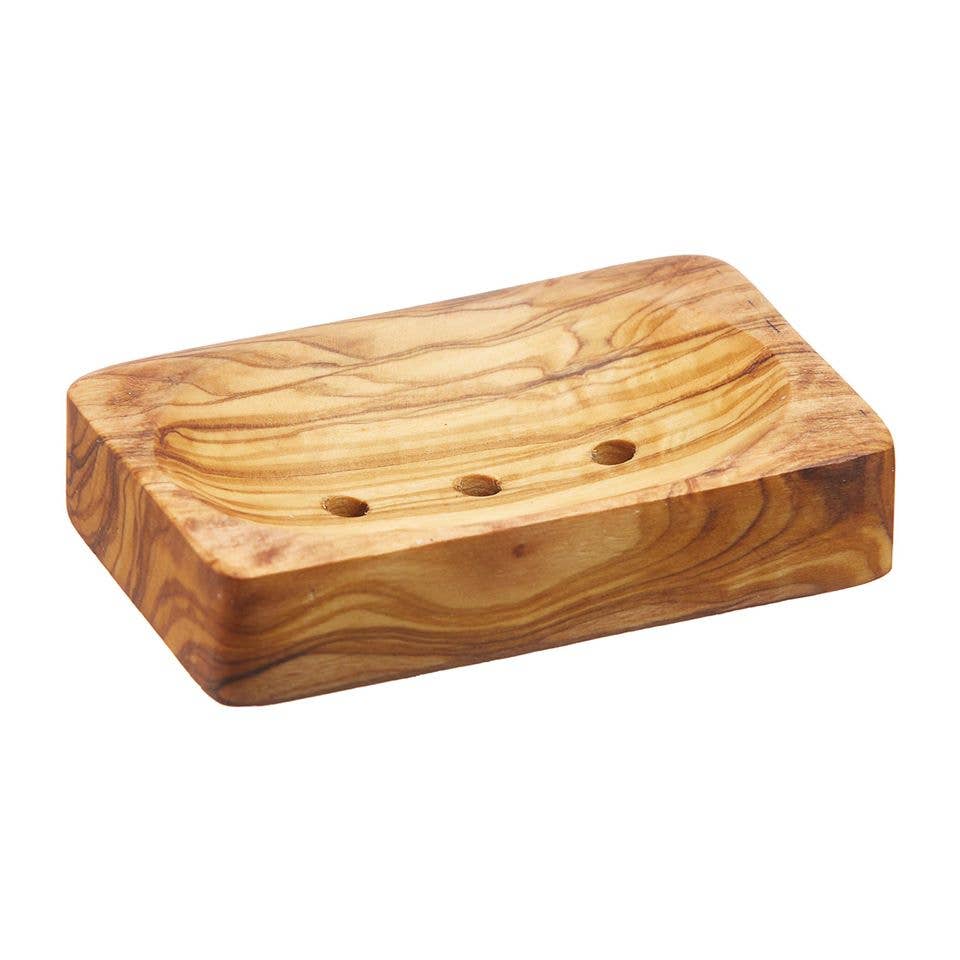 Olive Wood Rectangular Soap Dish