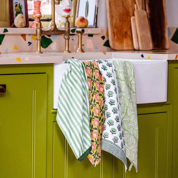 Lotus Flower Green Tea Towel