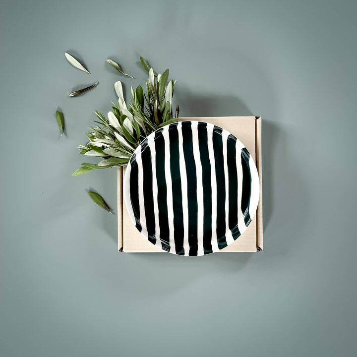 Gentle Green Stripe Plate