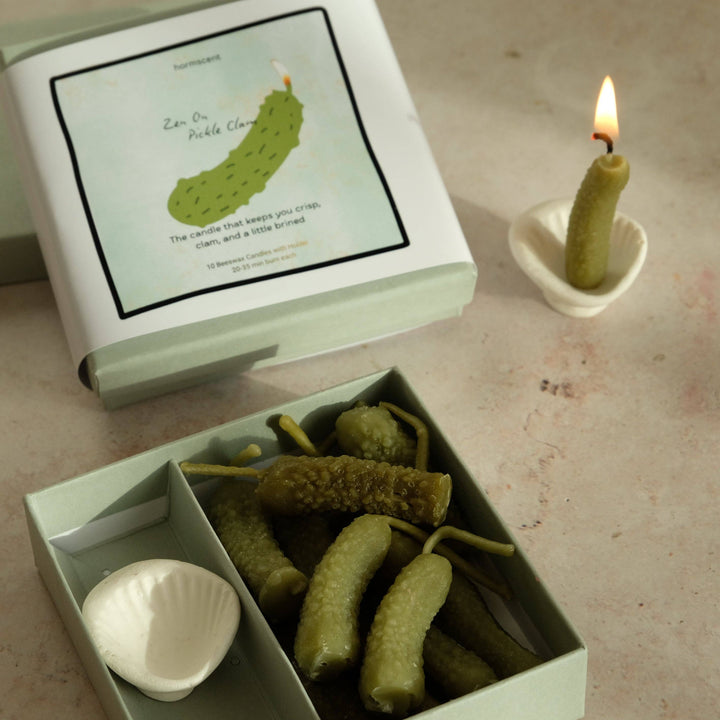 Zen Pickle Candles & Holder - Set of 10