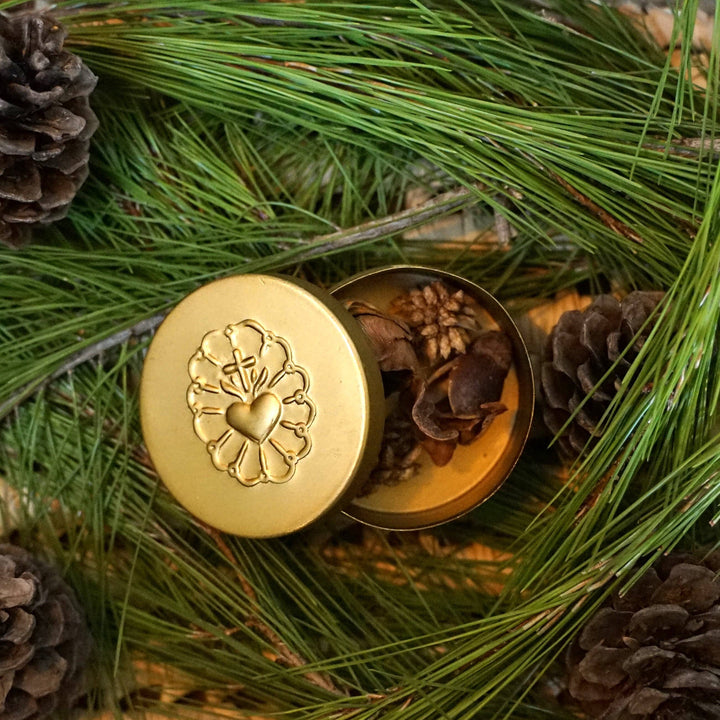 Sacred Heart Brass Keepsake Box